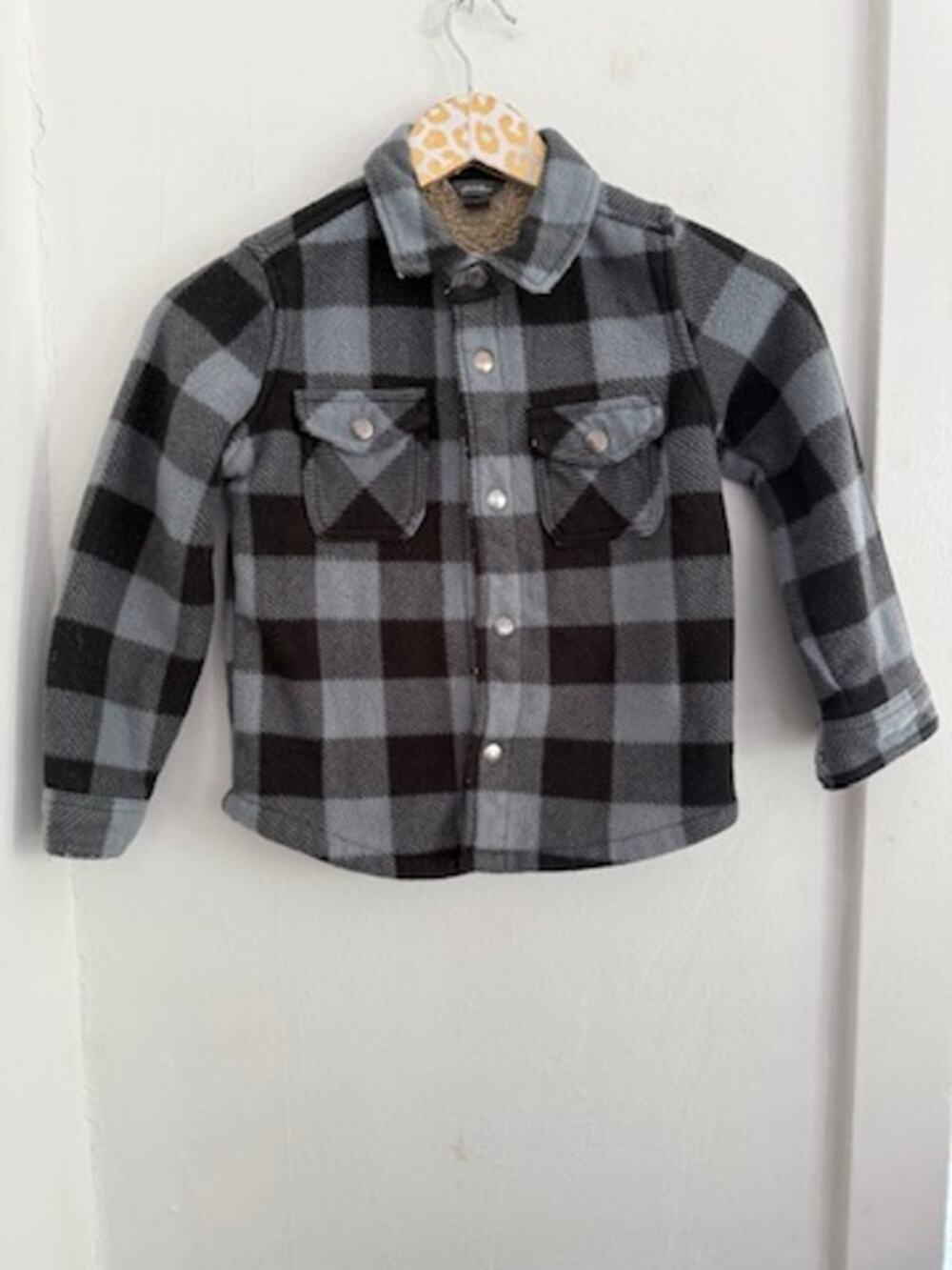 Eddie Bauer Kids Sherpa Lined Button Front Fleece Shirt | Size 6/7